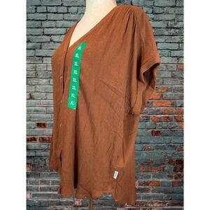 NEW ORVIS Classic Collection Rolled Cuff Camp Shirt Women's XL Lightweight Gauze